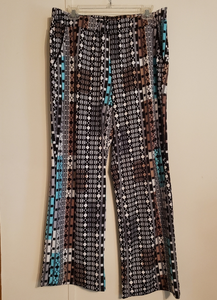 NWOT NEW DIRECTIONS BlueBrown Wide Leg Dress Pants